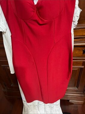 Fashion Nova Scarlet Red Bustier Mini Dress